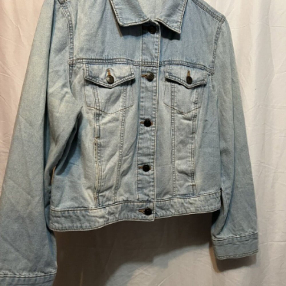 Unbranded Jean Jacket Denim Metal Buttons Cuffs XL